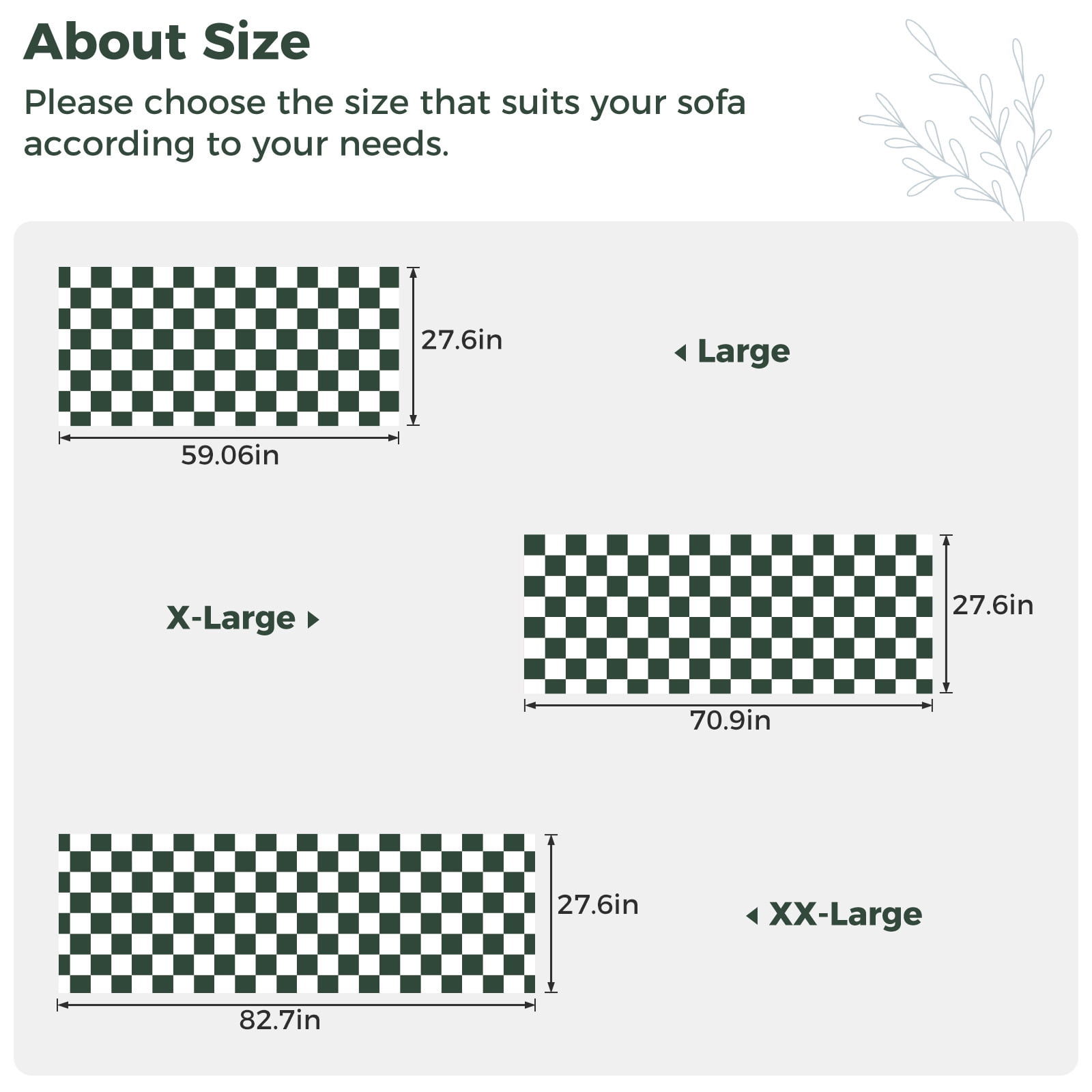 ANMINY Thick Fuzzy Checkered Couch Cover, Non-Slip Nordic Cream Sofa Protector Mat, Soft Flannel Furniture Cover