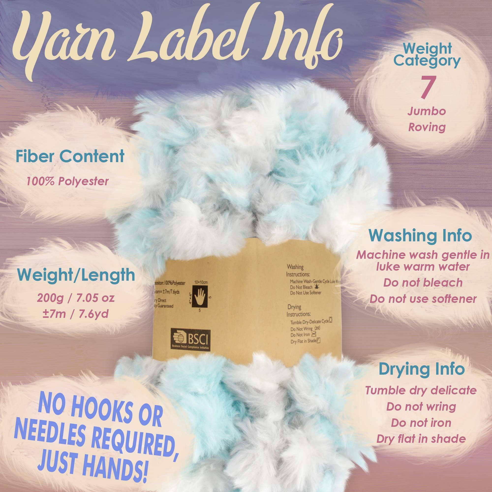 JubileeYarn Fun Finger Faux Fur Loops Yarn - 200g/Skein Jumbo Polyester - Sand - 4 Skeins