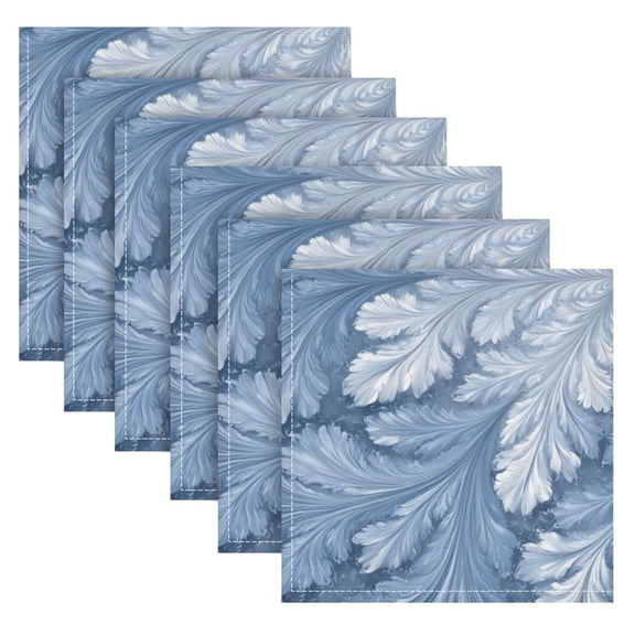 Cloth Napkins Set of6 100% Satin Peachskin Velvet 20x20inx6 Napkins Cloth napkins are washable Soft and Absorbent White and Silver Fractal Design