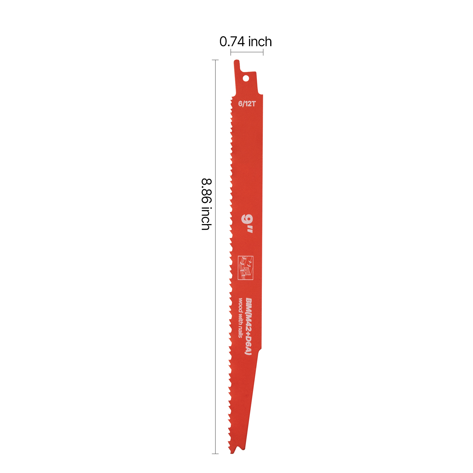 KFFKFF 25-Piece Bi-Metal Reciprocating Saw Blade Set, 6/12 TPI, Universal Shank, Designed for Quick and Precise Cuts in Wood and Nail-Embedded Wood, Ideal for Demolition Tasks, Orange
