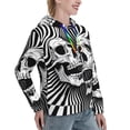 thumbnail image 6 of Wukai Psychedelic Skull Illusion Art Print Womens Hoodies Fleece Sweatshirts Long Sleeve Sweaters Pullover Fall Outfits Winter Clothes-Medium, 6 of 7