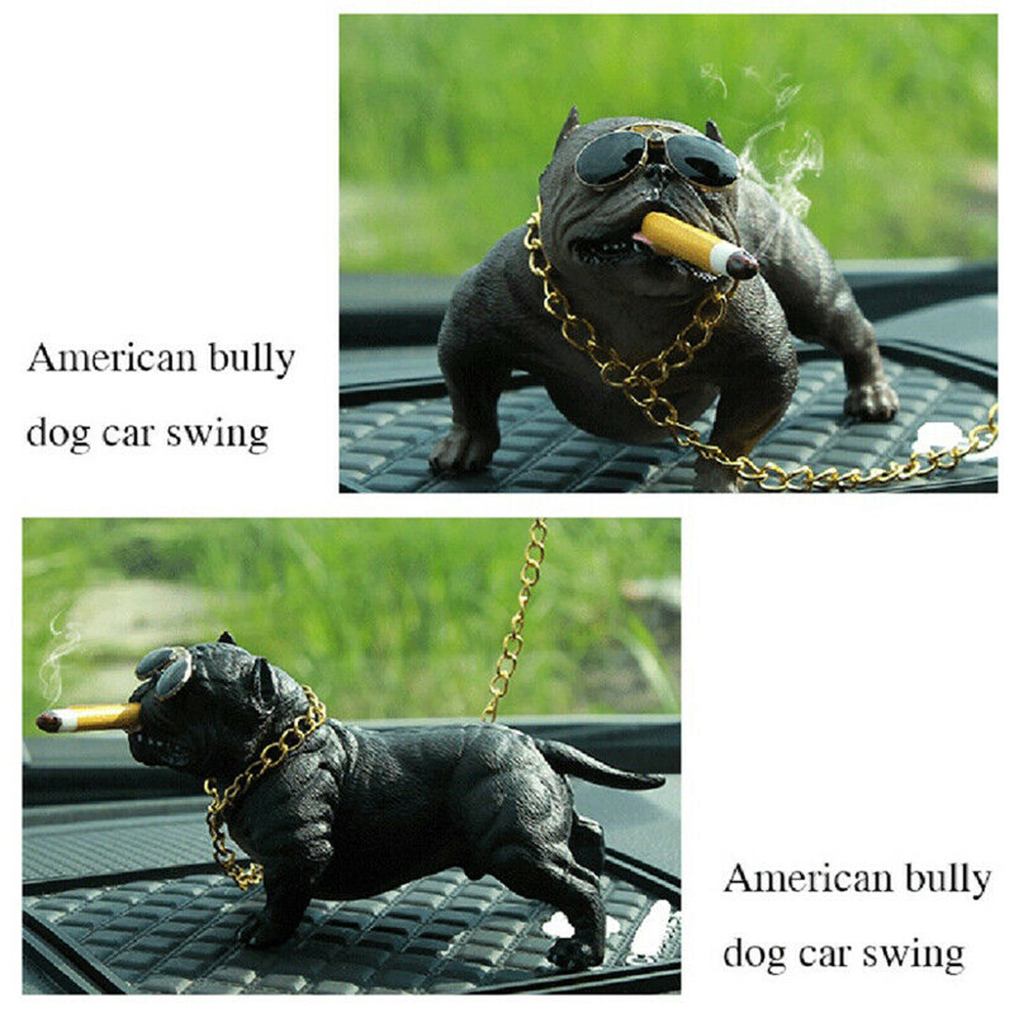 Car Dog Bully Pitbull Decoration Dashboard Home Decor Ornamen Doll Mini Head 