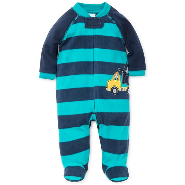 LTM Baby Truck Footed Newborn Blanket Sleeper Boys Pajamas Blue