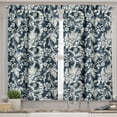 thumbnail image 2 of Ambesonne East Valance & Curtain, Oriental Eastern Flowers, 55"x30", Dark Blue Grey and Beige, 2 of 6