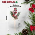 thumbnail image 2 of Christmas Berry Picks with Pine Cones & Holly Stems, 1 Pc Artificial Red Berry Evergreen Pine Branch Sprays for DIY Xmas Garland Wreath, Holiday Floral Arrangement Decorations, 2.4x7.9 Inch, Red, 2 of 6