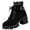 Black, variant on Goth Platform Boots Chunky Heel Ankle Booties for Women Punk Buckle Gothic Boot with Zipper Lace Up Dress Shoes