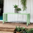 thumbnail image 4 of Zimtown 39.3in Weatherproof Outdoor Metal Backless Bench Slatted Seat Decorative for Patio Garden Lawn Porch Green, 4 of 9