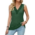 thumbnail image 4 of Hibeli Women Patchwork V Neck Sleeveless Solid Color Loose Vest, 4 of 7