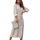thumbnail image 2 of Vestido de manga larga con botones,Vestido de manga larga floral para mujer Vestido largo de moda Vestido con estampado floral Estética elegante, 2 of 5