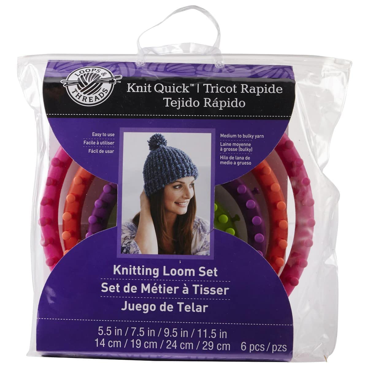 Loops & Threads Knit Quick Round Loom Set, 4 Looms photo 4