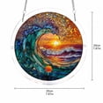 thumbnail image 3 of Acrylic Jigsaw Puzzle Suncatcher Stained glass acrylic style Window Hanging 8 Inch Round Wall Art for Home Decor Window Decorations Hanging Wall Decor Sunflower and Butterfly Design, 1 Pack, 3 of 6