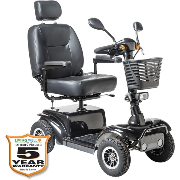 Drive Prowler 4-Wheel Executive Scooter, 500 lb. Weight Capacity, with 5-Year Extended Warranty