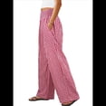 thumbnail image 2 of Pantalones Palazzo de Cuadros para Mujer, Pantalones de Pijama de Cintura Alta y Pierna , Pantalones Casuales Bonitos con Bolsillos Rojo XL, 2 of 9