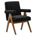 thumbnail image 3 of Modway Lyra Boucle Fabric Dining Room Chair - Set of 2 in Black, 3 of 10