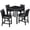 Black, variant on UHOMEPRO Dining Table Set for 4, Counter Height Dining Table and Chair Set, Square Wooden Table with 4 Upholstered Chairs and Crystal Decoration, Kitchen and Dining Room, Black