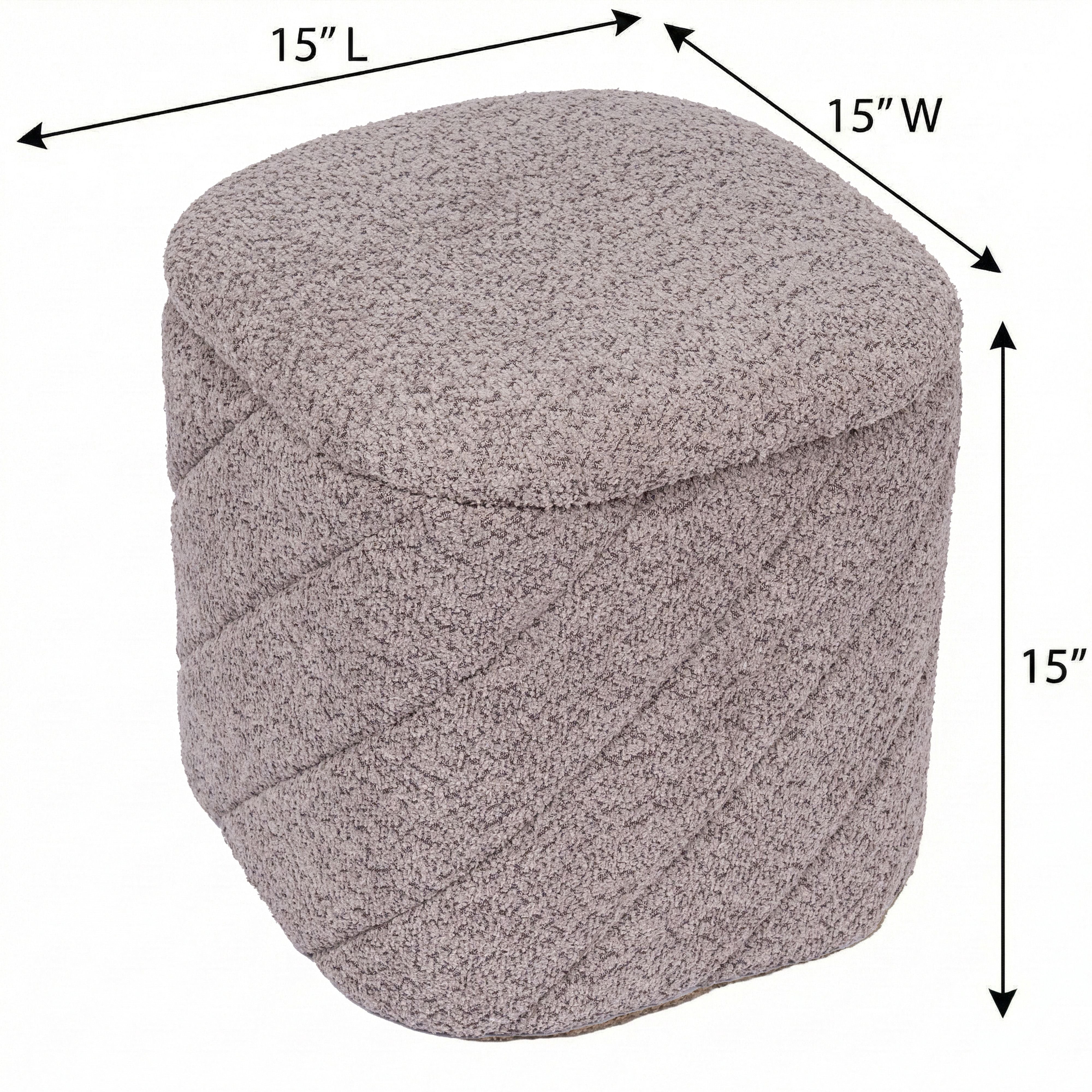 Aria Home Modern Tufted Cube Ottoman with Storage, Upholstered Footrest 15" Stool, Grey