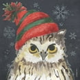 thumbnail image 2 of Phillips, Anita 12x12 Black Ornate Wood Framed with Double Matting Museum Art Print Titled - Christmas Owl, 2 of 4