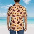 thumbnail image 6 of Daiia Thanksgiving Turkey and Pumpkin Hawaiian Shirt for Men Gentle Cotton Regular Short Sleeve Casual-XX-Large, 6 of 9