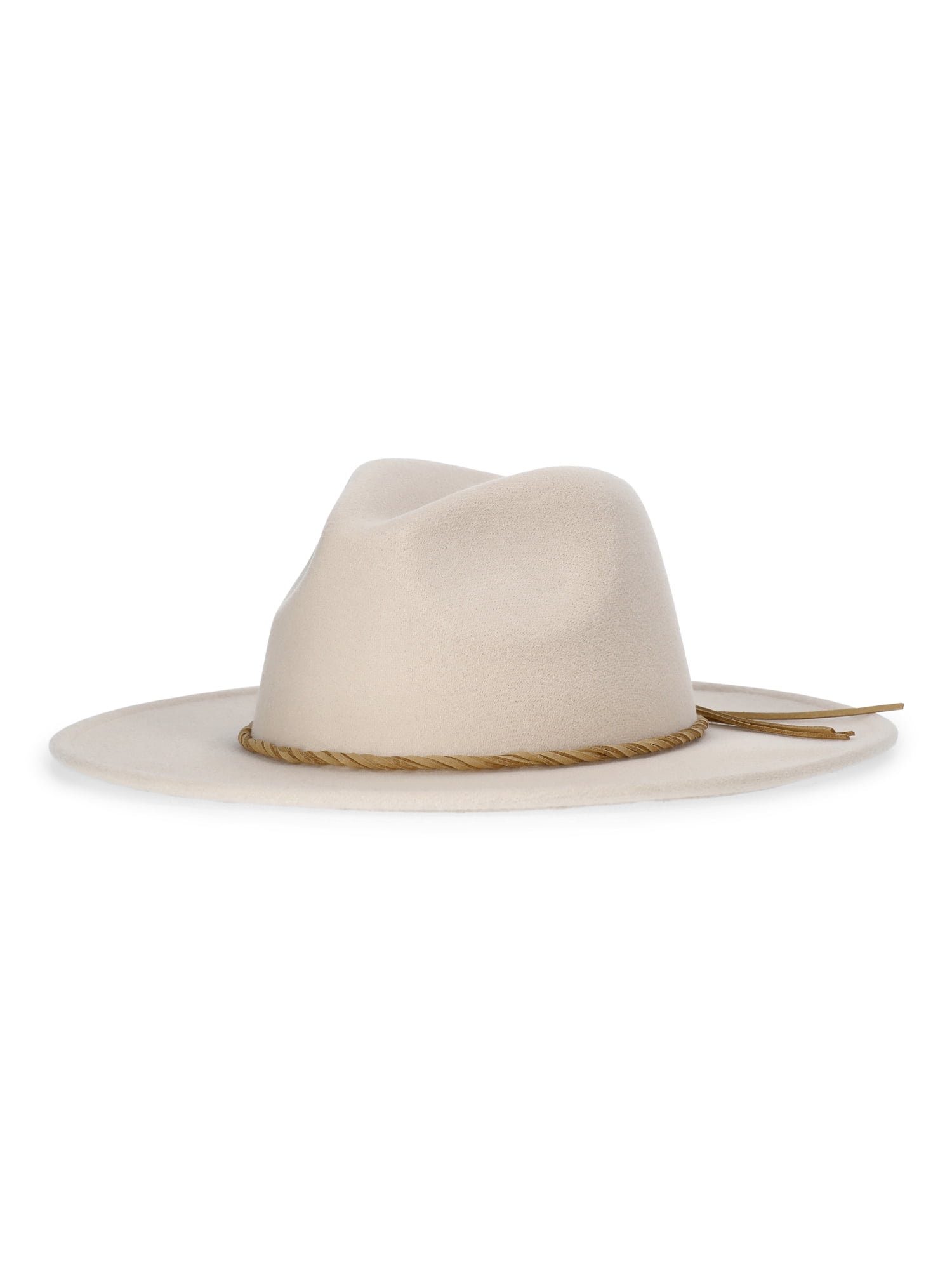 Time and Tru Women's Fedora with Wrapped Trim, One Size, Black