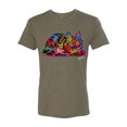 thumbnail image 2 of Wild Bobby, Colorful Rainbow Cat Animal Lover Mens Premium Tri Blend T-Shirt, Military Green, X-Large, 2 of 3