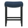 thumbnail image 4 of WestinTrends Lenox 24" upholstered nail head bar counter stools (Set Of 2), Black/Navy Blue, 4 of 8