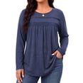 thumbnail image 3 of WellSize Plus Size Women Blouses Lace Long Sleeve Boho Tops Crew Neck Fall Shirts Trendy Tunic Blouses, 3 of 9