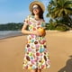 thumbnail image 4 of Balery Color Donut Vestidos sueltos de manga corta para mujer, vestidos de verano 2025, vestidos casuales de corte A con vuelo., 4 of 6