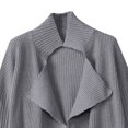 thumbnail image 5 of Lovskoo 2024 Long Cardigans for Women Trendy Solid Color Long Sleeve Lapel Knit Sweater Cardigan Coat Dark Gray, 5 of 8