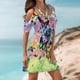 thumbnail image 2 of Vestido largo con cuello redondo y manga corta estampado a la moda para mujer Pompotops ghjkhdj13367, 2 of 6