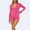 Hot Pink, variant on Jacenvly Summer Trendy Womens Bodysuit V-Neck Long Sleeve Yoga Rompers Workout Ribbed Pajamas Sport Jumpsuits Rompers Solid Fast Drying Two Piece Outfits Women Plus Size Gray