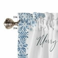 thumbnail image 5 of Merry Christmas Snowman Kitchen Curtains and Valances Set, Rabbit Winter Snowflake Animal Rod Pocket Window Valance 18 Inch Window Curtain Panels for Living Room Bedroom Laundry, 27.5x24in, 3 Pieces, 5 of 7