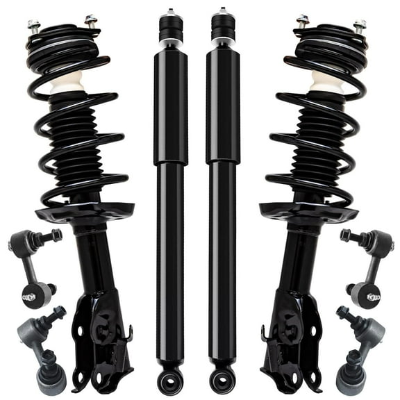 Detroit Axle - 1.8L 8pc Struts Shocks Kit for 2006-2011 Honda Civic, 2 Front Struts with Coil Spring 2 Rear Shock Absorbers 4 Front Rear Sway Bar Ends 2007 2008 2009 2010 Replacement Suspension