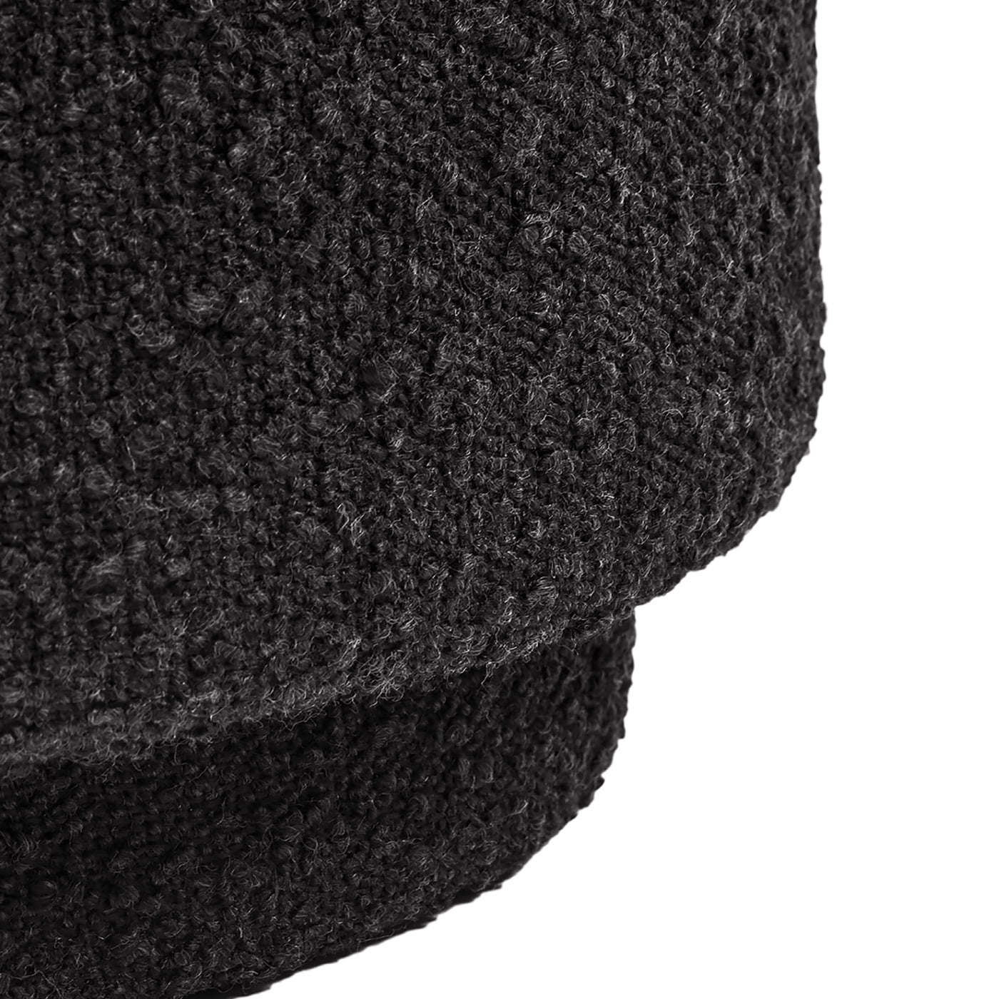 Fuji 15" Mushroom Footstool Ottoman Ebony Black Boucle