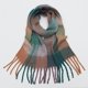 thumbnail image 1 of Bufanda a cuadros para mujer, chales gruesos de Cachemira, con borlas, cálidos, arcoíris, peludos, invierno, novedad de 2022, 1 of 4