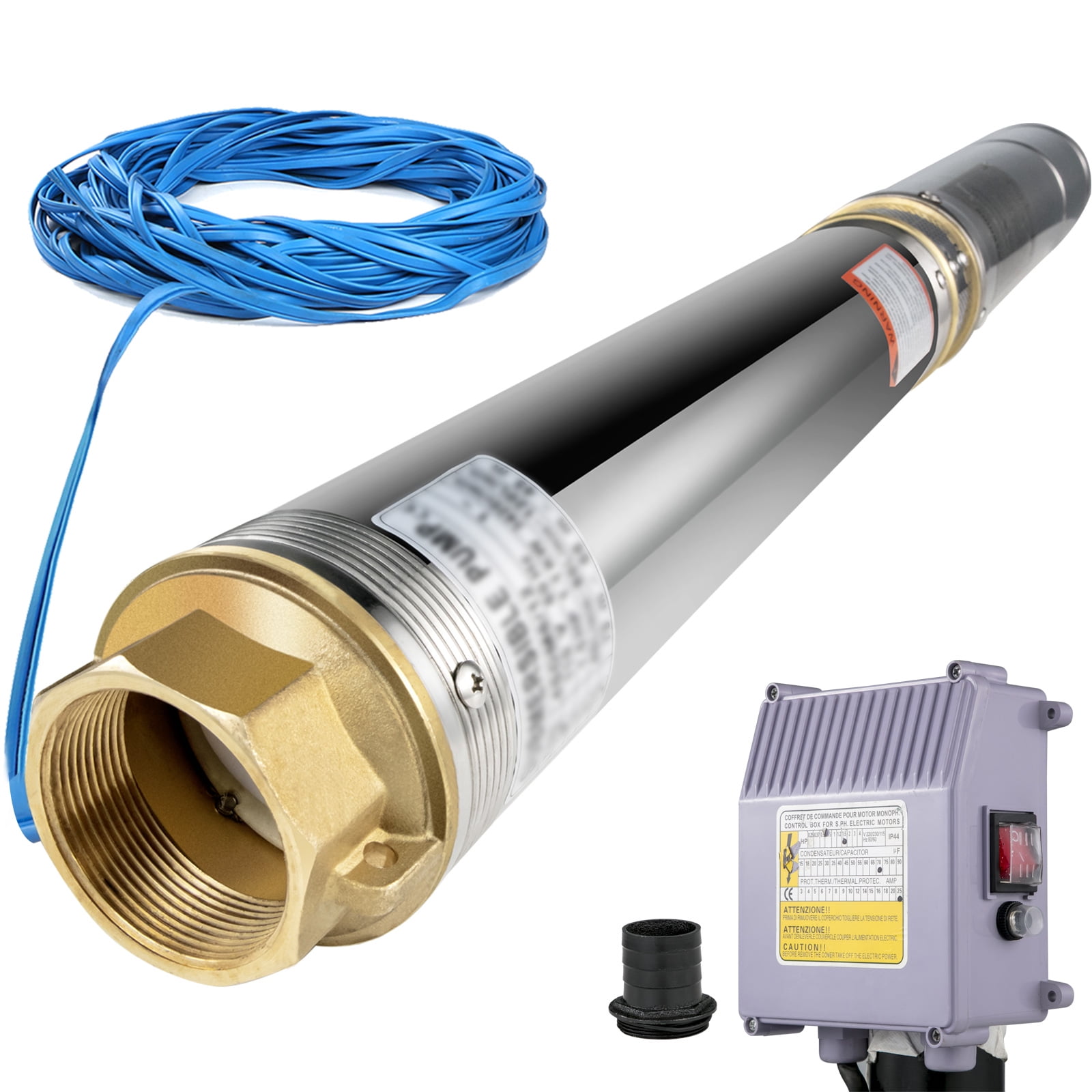 VEVOR Well Pump 1 5 HP 220V Submersible Well Pump 335ft Head 24GPM 