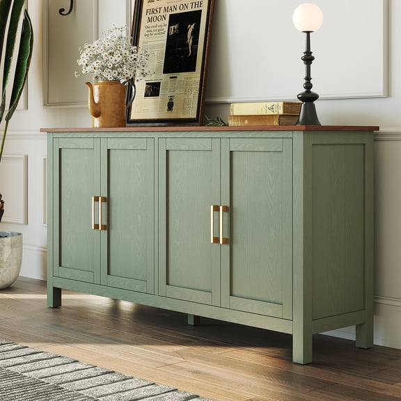 CBJCBJ 58” Modern Sideboard Buffet Cabinet, Living Room Accent Cabinet with Storage, for Kitchen,Green