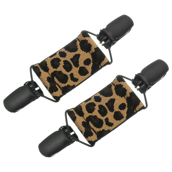 2 Pack Dress Cinch Clips, Tightener Dress Back Cinch Clip, Printed Brown