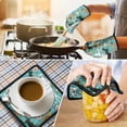 thumbnail image 4 of Dog Pattern with Floral Background Kitchen Oven Mitt and Pot Holder Sets 4 Pcs for Baking, Cooking and Grilling, Heat Resistant Up To 392 °F, 4 of 7