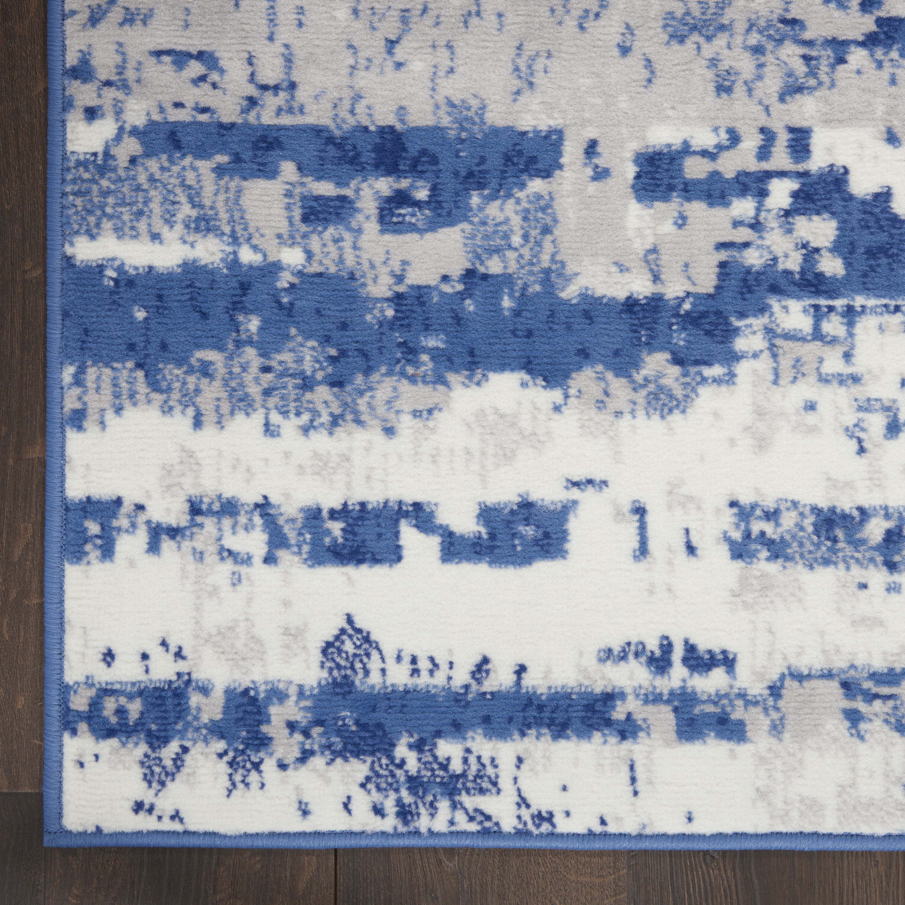 Nourison Whimsicle Modern Artistic Ivory Navy 8' x 10' Area Rug, (8' x 10')