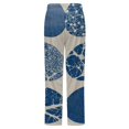 thumbnail image 6 of Blue Textured Circle Patterns Winter Female Pants Flannel High Waist Women Pants Lady Warm Straight Leg Plush Trousers, 6 of 7
