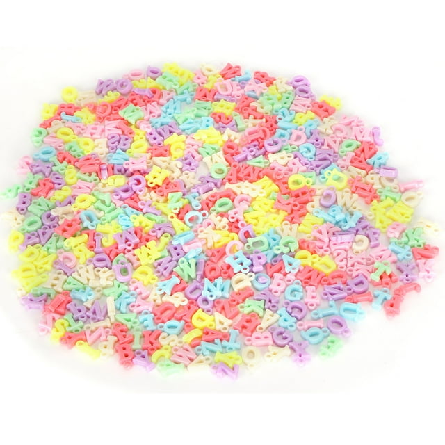 500 cuentas espaciadoras de plástico con letras de colores para el cabello, colgantes, cuentas perforadas, accesorios para bricolaje