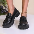 thumbnail image 2 of Xucatan Women's Platform Loafers, Glossy Round Toe Mules with Thick Lug Sole, Easy On Cushioned Insole Shoes, Versatile Everyday Work Weekend Style Gift, 2 of 8