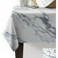 thumbnail image 3 of White Tablecloth Rectangle/Oval Marble Abstract Geometric Table Cloth Outdoor Waterproof White Tablecloths for Party Picnic Indoor Table Cover for Dining/Kitchen 60x102inch, 3 of 6