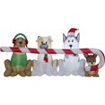 thumbnail image 1 of Gemmy 39367 Airblown Inflatables Puppies Sharing A Big Candy Cane Scene, 3.5 ft., 1 of 6