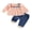 Pink, variant on BemeyourBBs Boho Kids Toddler Baby Girl Spring Fall Summer Denim Outfits Infant Baby Clothes Bohemian Long Sleeve Floral Shirt Tops Tassle Jeans Pants Set