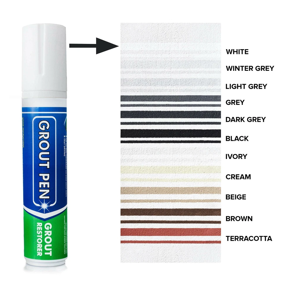 CIRCLE- Grout Pen White Tile Paint Marker: Waterproof Tile Grout Colorant Pen - Wide Tip