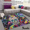thumbnail image 2 of FREEAM Floral Skull Area Rug 2'x3', Colorful Paisley Flower Polyester Area Rug Mat for Living Dining Dorm Room Bedroom Home Decorative, 2 of 7
