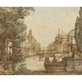 thumbnail image 2 of Mauro Antonio Tesi 23x20 Gold Ornate Framed and Double Matted Museum Art Print Titled - Capriccio with a Palladian Villa (C. 1760), 2 of 4