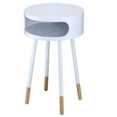 thumbnail image 1 of 16" X 16" X 26" White And Natural Bentwood End Table, 1 of 4