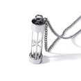 thumbnail image 5 of Collar colgante con forma de urna de reloj de arena de acero inoxidable que se puede abrir, 5 of 5